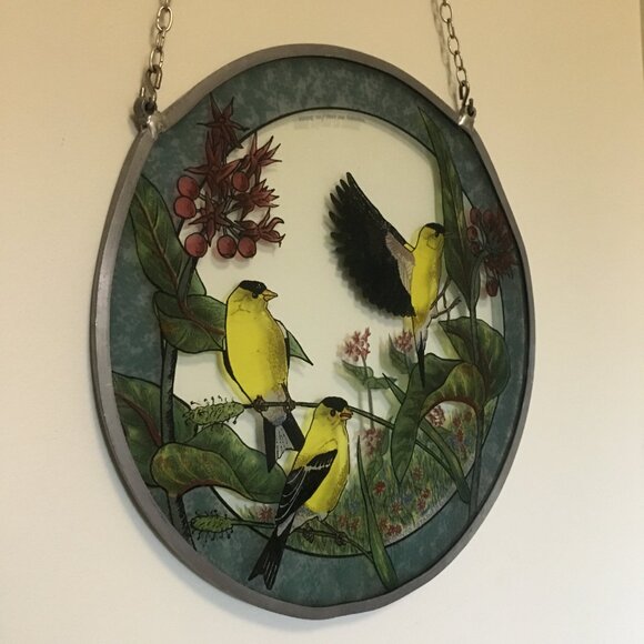 Vintage American Finch Glass Suncatcher Made in Canada - Picture 9 of 9